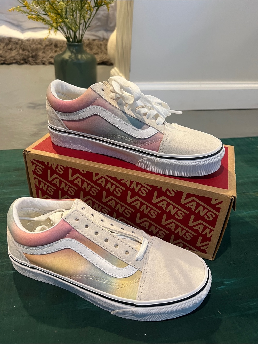 Vans Kids Gradient Pastel Low-Top Sneakers in Pink, Blue & Yellow